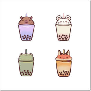 Cute boba animals Posters and Art